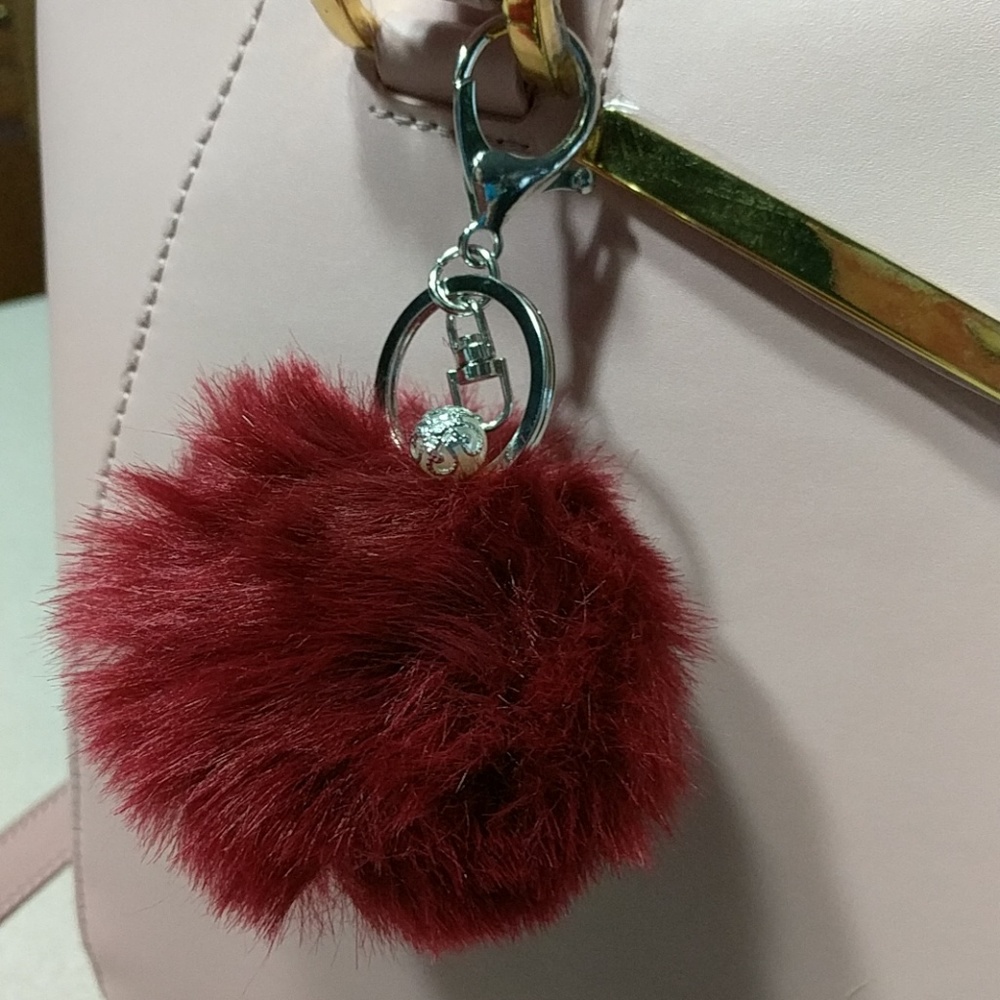 Burgundy purse charm